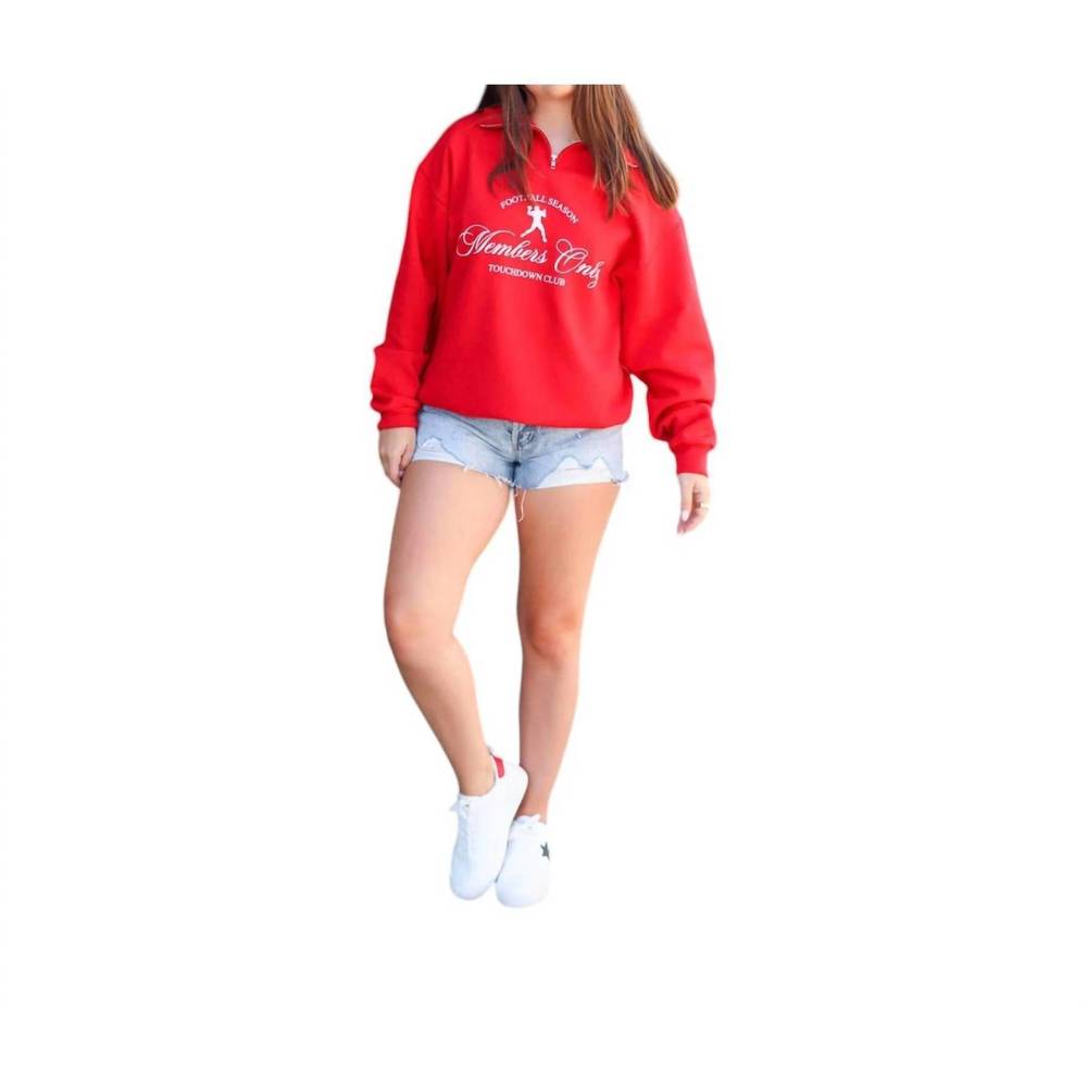 NEW DISTRESSED VINTAGE COUTURE football members only quarter zip sweathirt in re